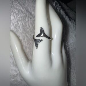 Vintage Whale Tail Sterling Adjustable Ring
